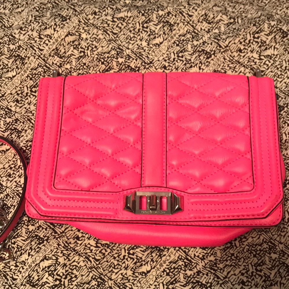 Rebecca minkoff love crossbody neon pink